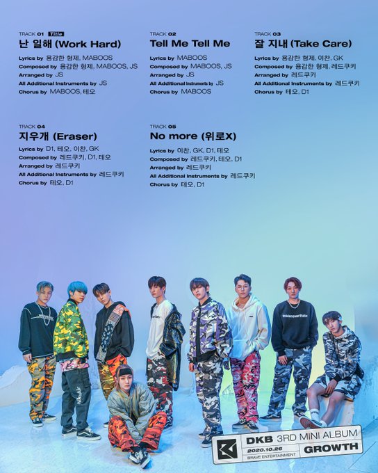 DKB 3rd mini album Growth track list