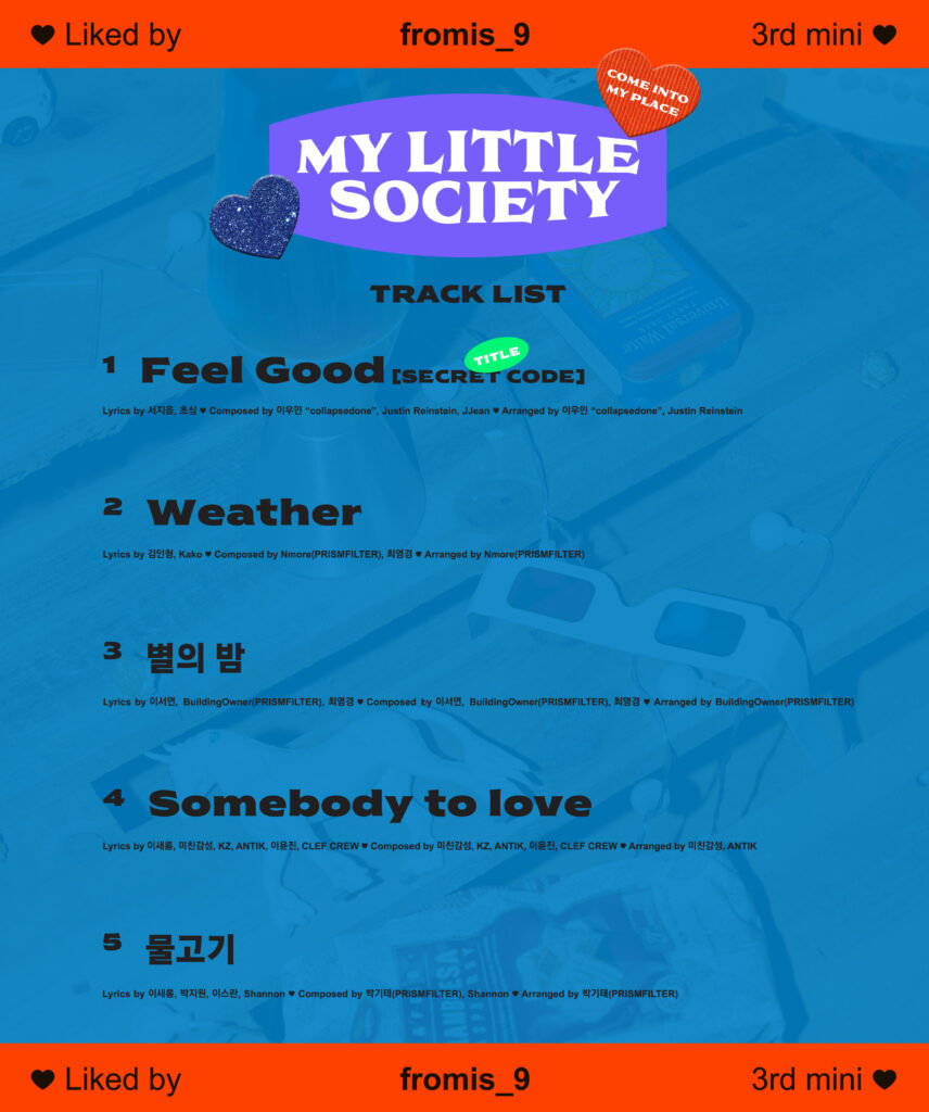 Fromis_9 My Little Society track list